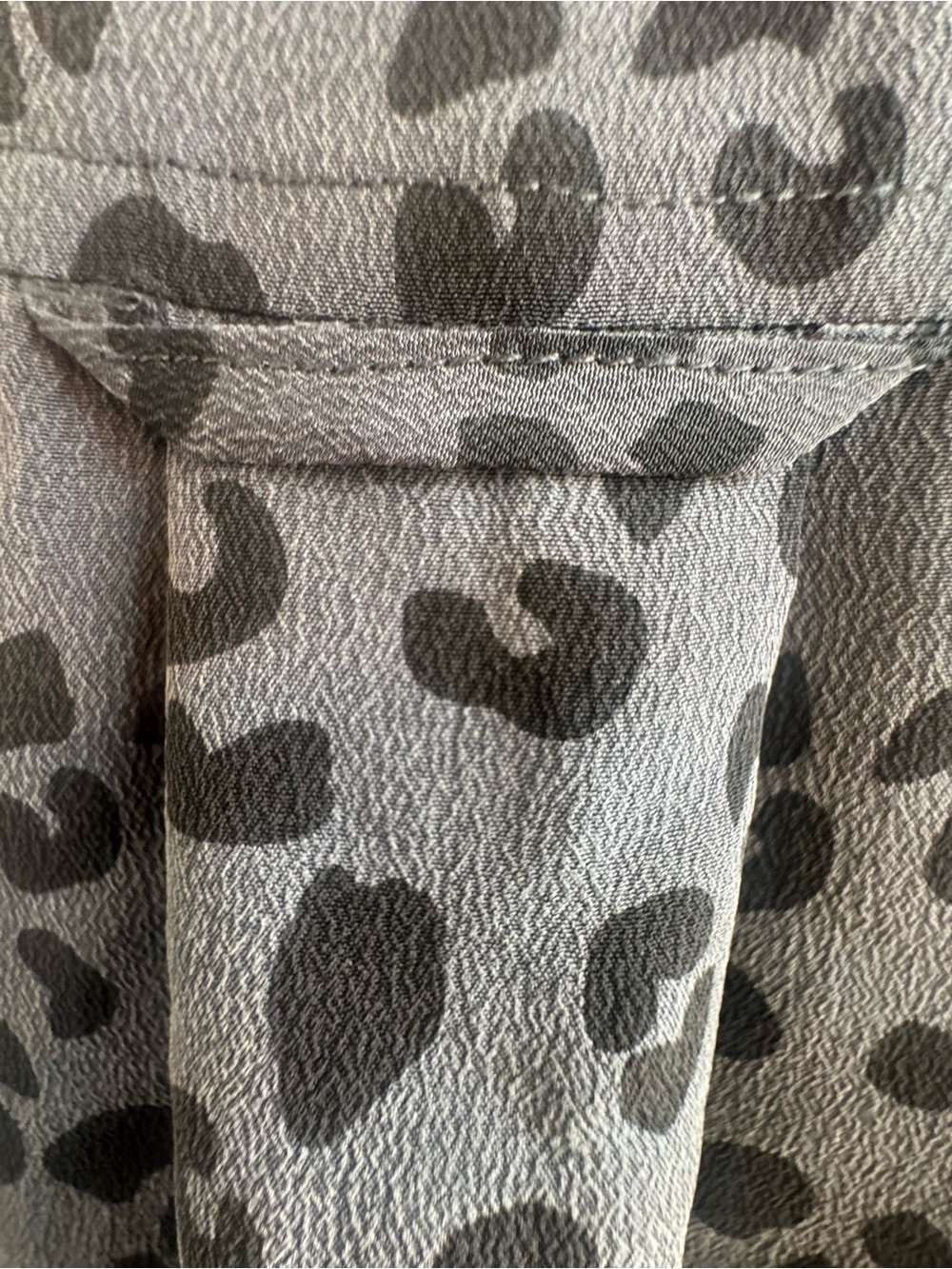 Rails Black and Gray Leopard Print Silk Button-Up - Picture 8 of 8